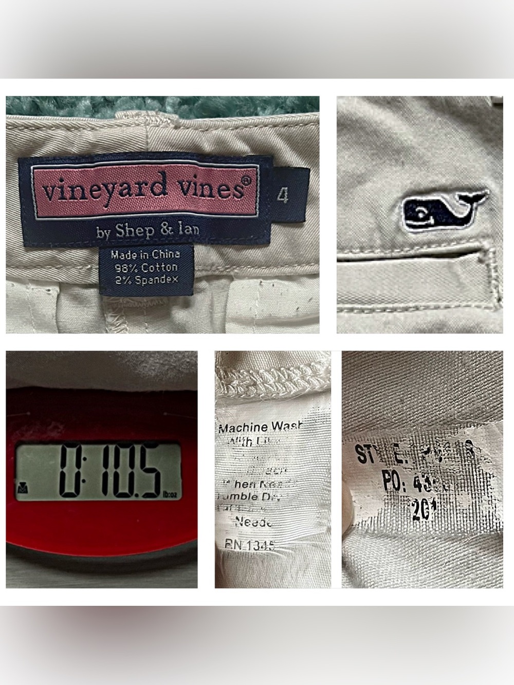 Vineyard Vines Cream Crop Chinos Pants Womens 4 Flat Front Split Hem - Picture 9 of 9